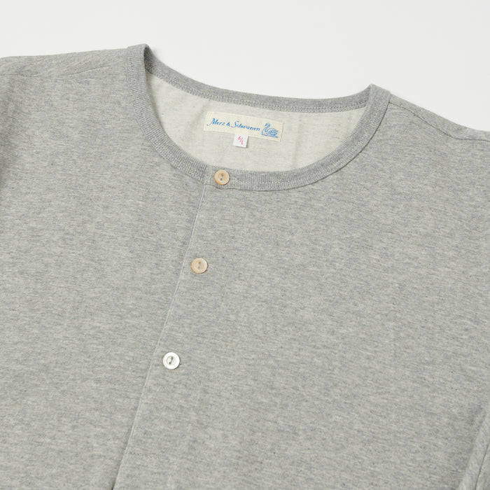 Merz b. Schwanen 'The Originals' 206 Long Sleeve Henley - Grey Melange