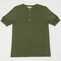 Merz b. Schwanen 'The Originals' 207 Short Sleeve Henley - Army Green