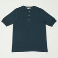 Merz b. Schwanen 'The Originals' 207 Short Sleeve Henley - Mineral Blue