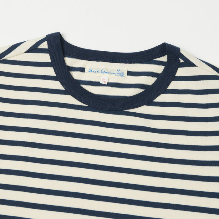 Merz b. Schwanen 'The Originals' 2M14 Striped Relaxed T-Shirt - Ink/Nature