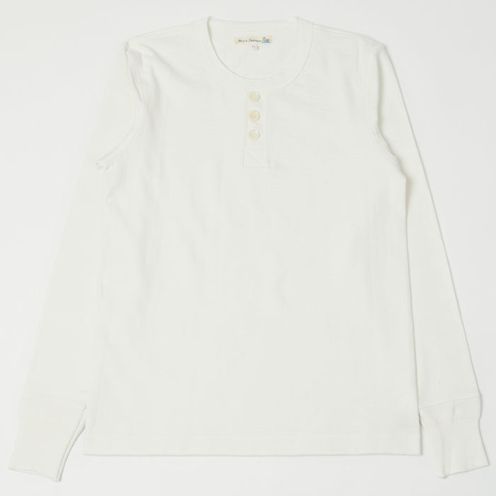Merz b. Schwanen 'The Originals' 2S04 Heavyweight Long Sleeve Henley - Nature