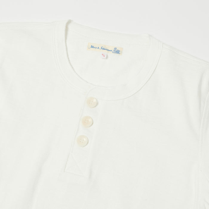 Merz b. Schwanen 'The Originals' 2S04 Heavyweight Long Sleeve Henley - Nature