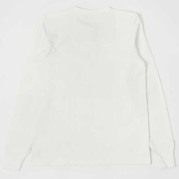 Merz b. Schwanen 'The Originals' 2S04 Heavyweight Long Sleeve Henley - White