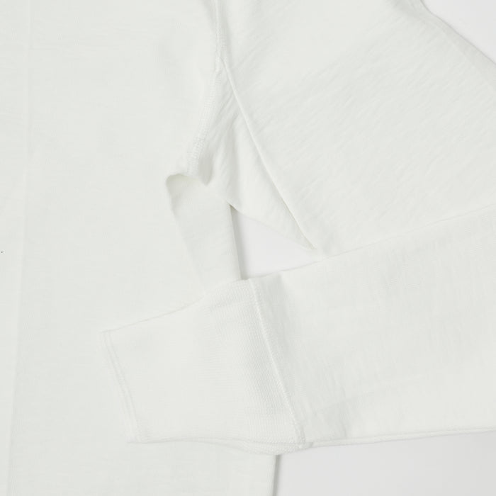 Merz b. Schwanen 'The Originals' 2S04 Heavyweight Long Sleeve Henley - White
