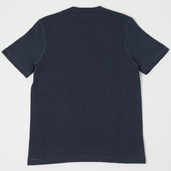 Merz b. Schwanen 'The Originals' 2S04SL Heavyweight Short Sleeve Henley - Navy