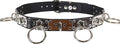 Metal Bondage Belt X-Large Rings Wide Belt Genuine Leather