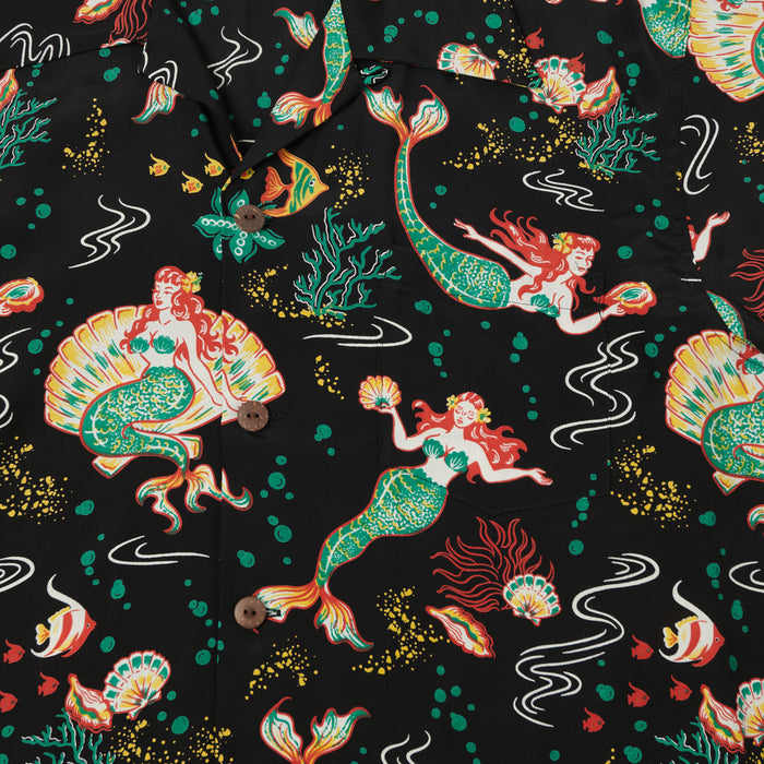 Micky Oye 'Mermaids' Aloha Shirt - Black