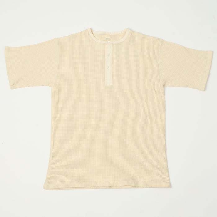 Nanamica Henley Neck Thermal T-Shirt - Natural