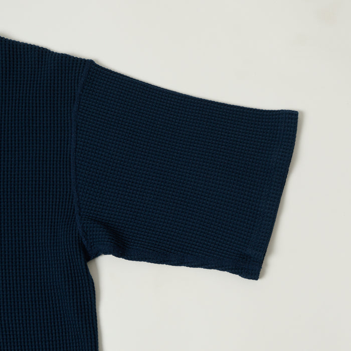 Nanamica Henley Neck Thermal T-Shirt - Navy