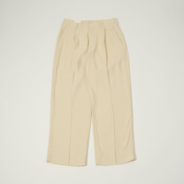 NN07 'Kay' Relaxed Linen Blend Pleated Trouser - Ivory
