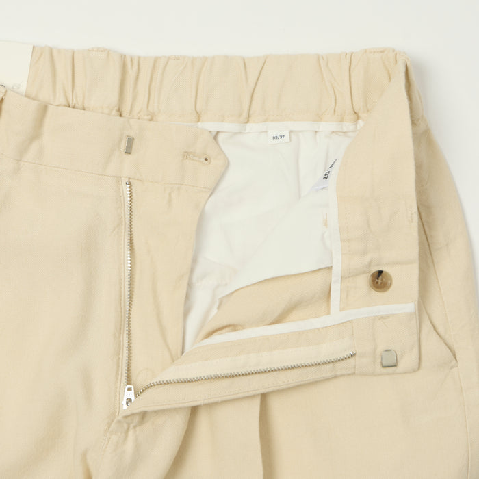 NN07 'Kay' Relaxed Linen Blend Pleated Trouser - Ivory