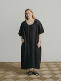 Ophelia Dress, Organic Batiste, Soft Black