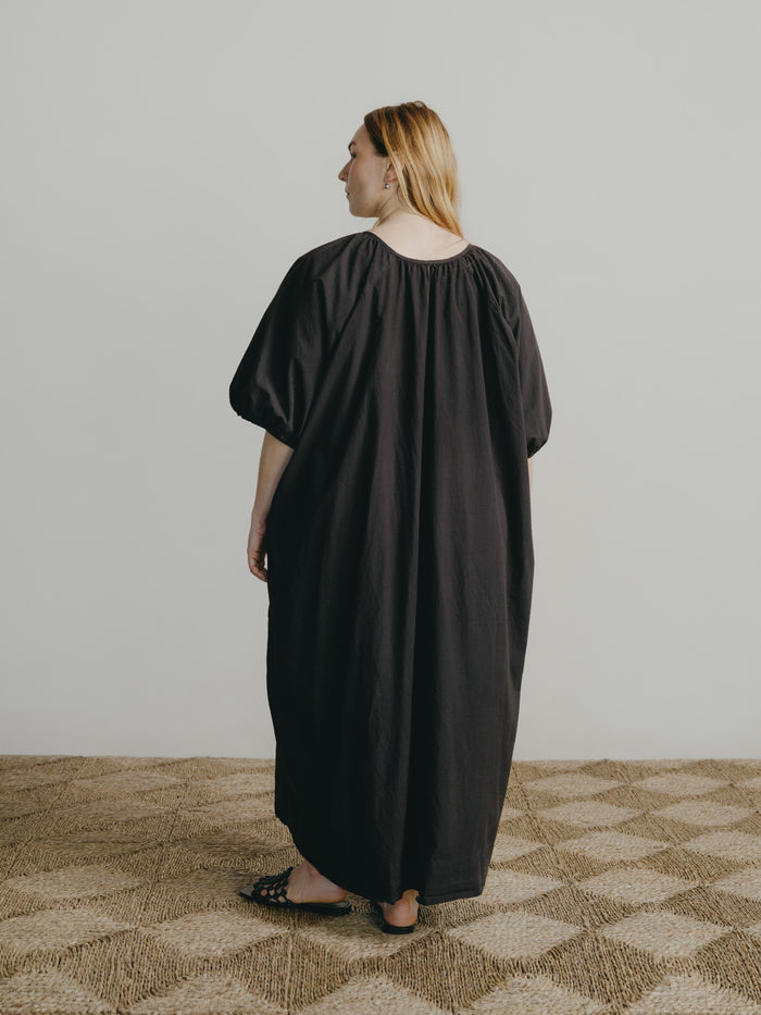 Ophelia Dress, Organic Batiste, Soft Black