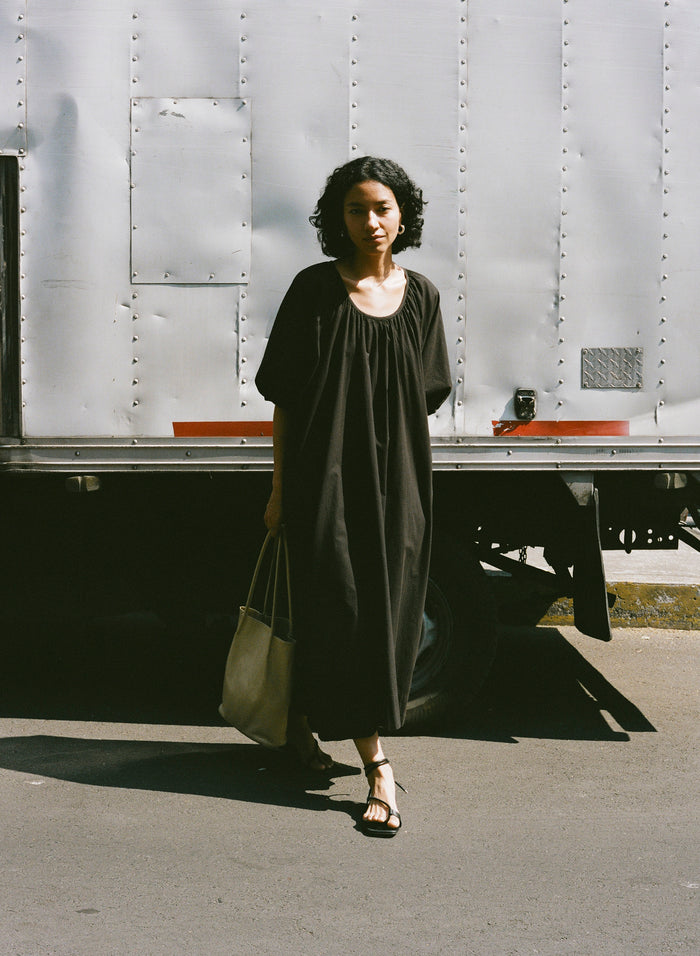Ophelia Dress, Organic Batiste, Soft Black