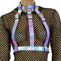 Pebbled Rainbow 3 Strap Suspender Style Vegan Leather Harness Multi Options