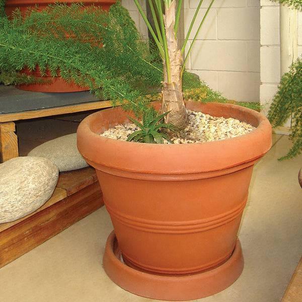 Planter - Basic Rim - Terra Cotta - 36-inch - Hicks Nurseries