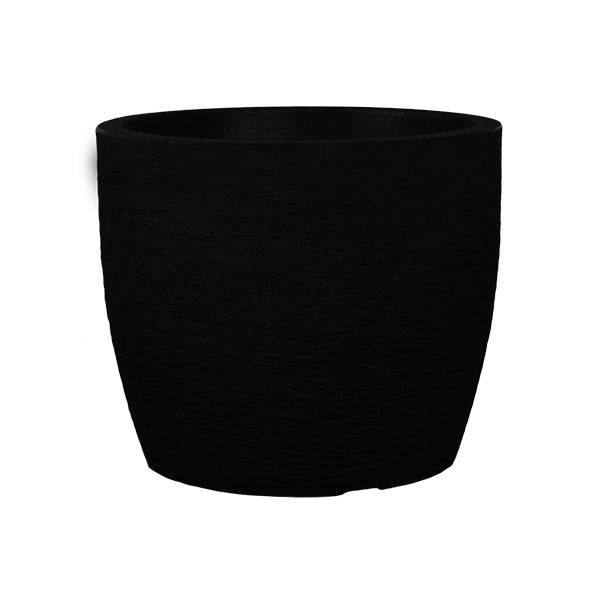 Planter - Euro Round - Black - 13-inch - Hicks Nurseries