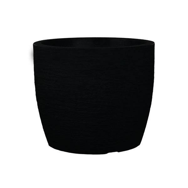Planter - Euro Round - Black - 16-inch - Hicks Nurseries