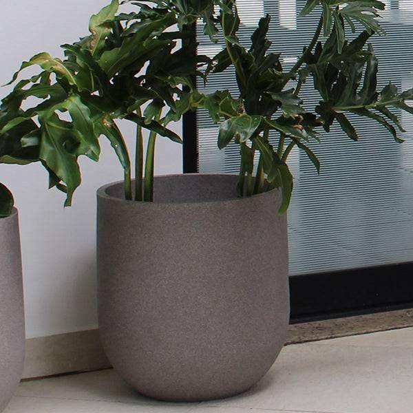 Planter - Rustic Cask - Stone - 18-inch - Hicks Nurseries