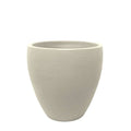 The All Delivery Options Planter - Rustic Ellipse in Off White (16-inch) is a lightweight, smooth, slightly textured planter with a wide open top for indoor or outdoor use, shown against a white background.