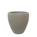 The All Delivery Options Planter - Rustic Ellipse in stone color is a 16-inch, lightweight, textured flower pot with a wide opening—ideal for indoor or outdoor use.