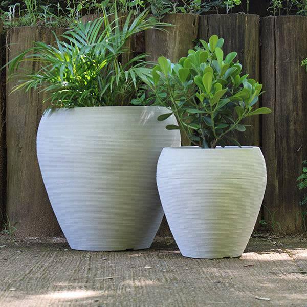 Planter - Ellipse - White - 31-inch - Hicks Nurseries
