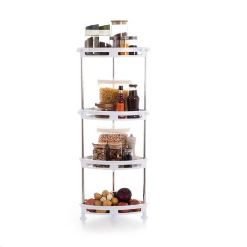 Primanova corner shelf Stainless steel close-up detail