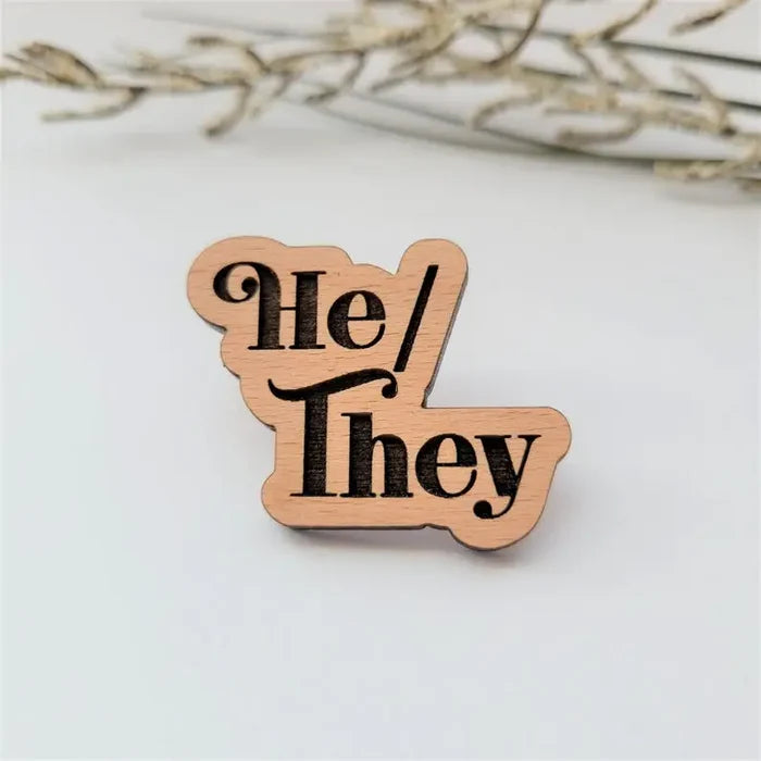 Pronoun Pins - Stacked: He/They