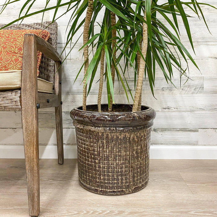 Punchcard Planter - Brown - 16-inch - Hicks Nurseries