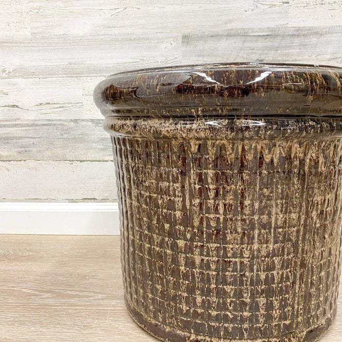 Punchcard Planter - Brown - 16-inch - Hicks Nurseries