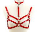Red  Bra Straps  Style Vegan Leather Harness