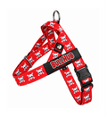 Red Skulls BullHug Dog Harness – Non-Choking, Adjustable