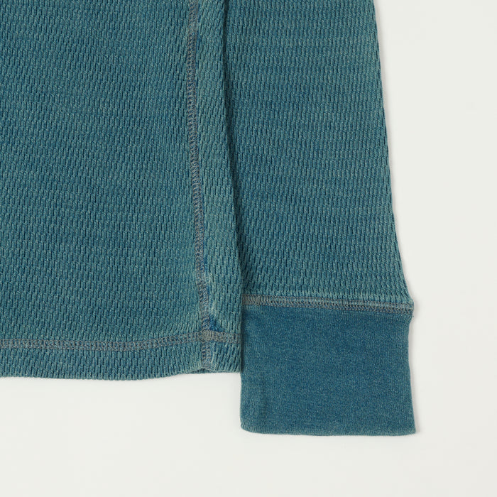 RRL Jacquard-Knit Thermal Henley - Indigo