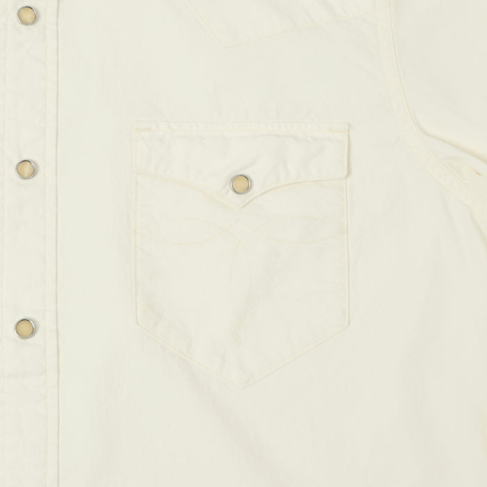 RRL Slim Fit Poplin Western Shirt - White