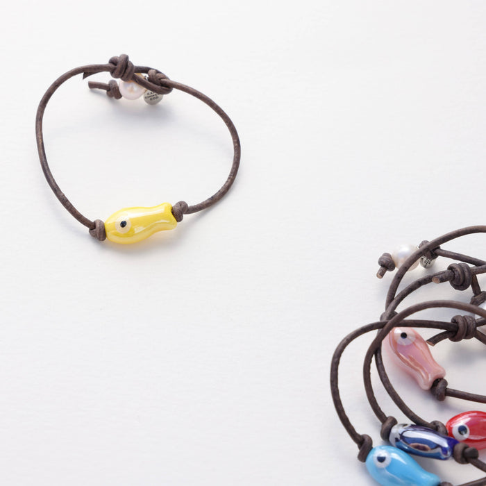 Sardine Fish Bracelet: Yellow / 6.5"