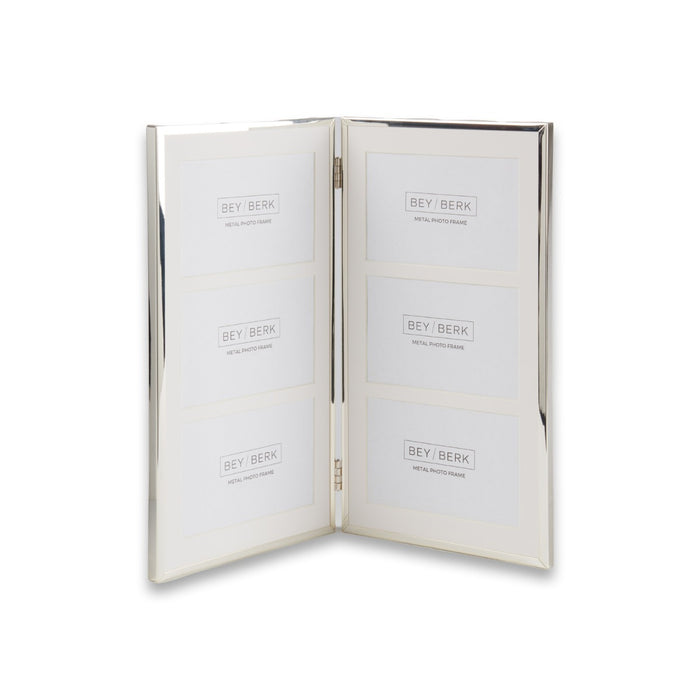 Silver Plated Collage Picture Frame Holds Six 4" x 6" Photos
