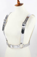 Silver Suspender Style Vegan Leather Harness