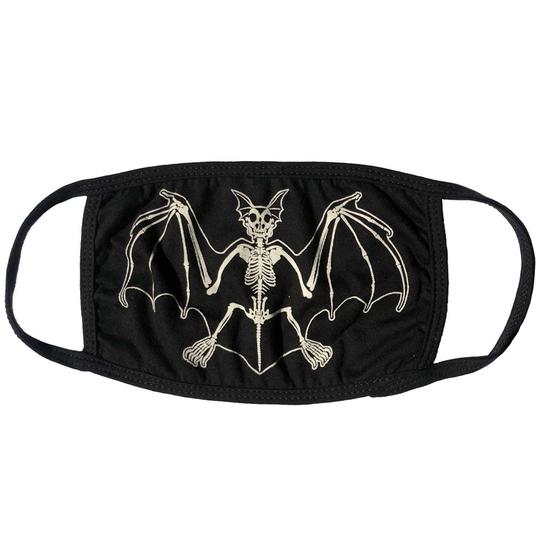 Skelli Bat White Face Mask fabric face covering mask