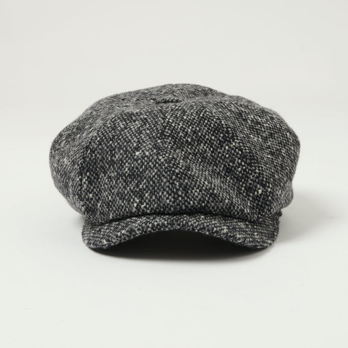 Stetson Hatteras Donegal Tweed Flat Cap - Black/Grey