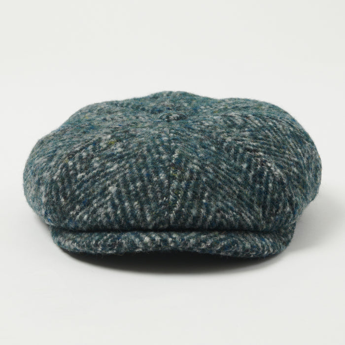 Stetson Hatteras Herringbone Flat Cap - Blue