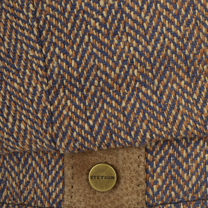 Stetson Hatteras Silk Herringbone Flat Cap - Brown Melange