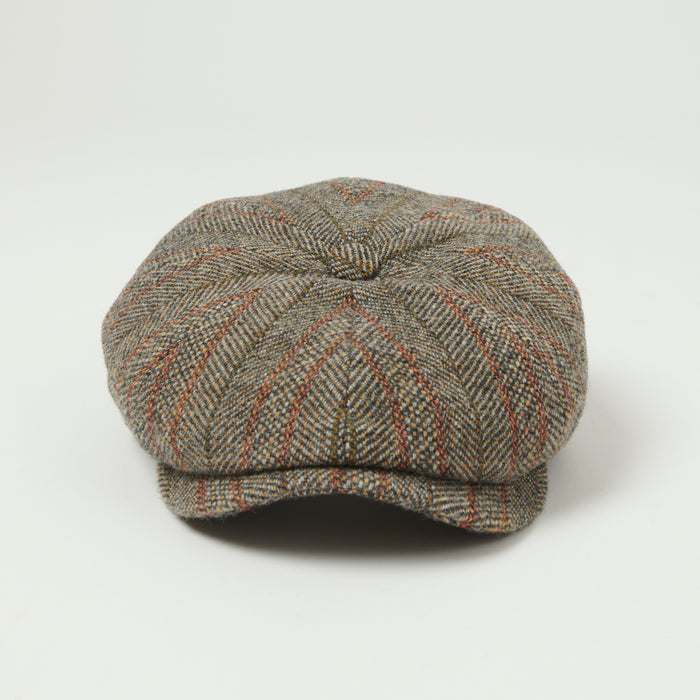 Stetson Hatteras Virgin Wool Flat Cap - Brown Stripe