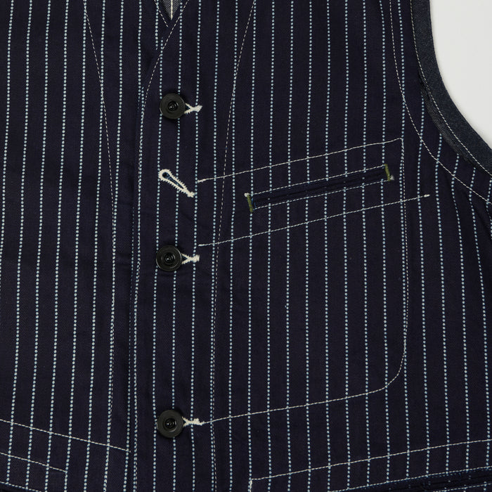 Sugar Cane Wabash Engineers Vest - Indigo