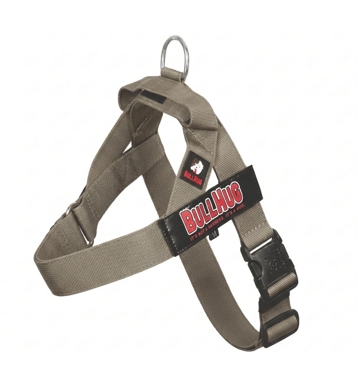 Taupe BullHug Dog Harness – Non-Choking, Adjustable