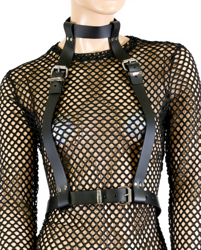 Vegan Leather 3 Strap Suspender Style Vegan Leather Harness Multi Options