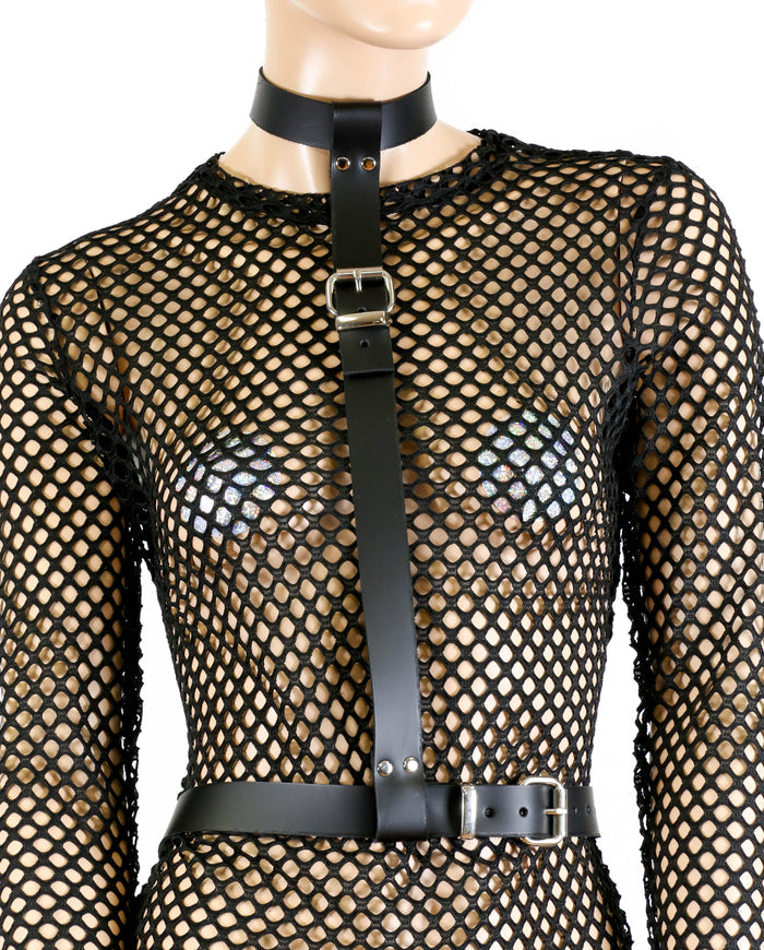 Vegan Leather 3 Strap Suspender Style Vegan Leather Harness Multi Options