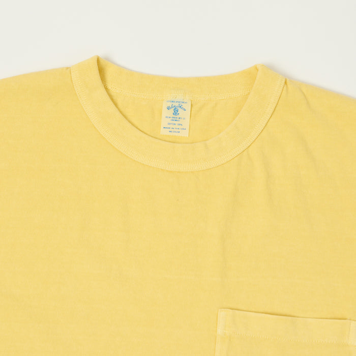 Velva Sheen Pigment Dyed Pocket T-Shirt - Yellow