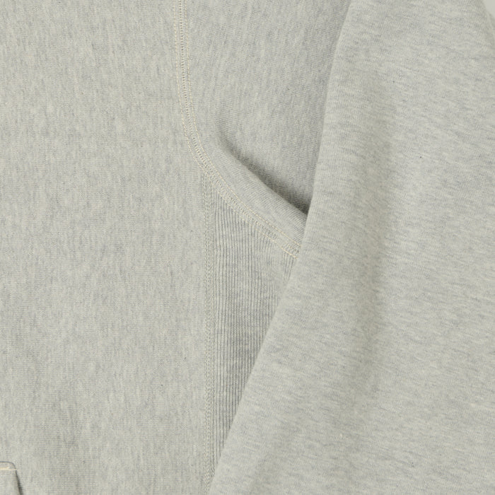 Warehouse 484 'No 40' Reverse Weave Hooded Sweatshirt - Heather Grey