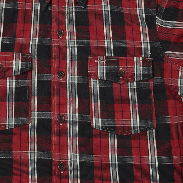 Warehouse & Co 3022 Duck Digger Plaid Flannel Shirt - Dark Red