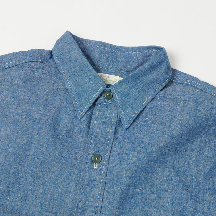 Warehouse & Co 3044 Duck Digger U.S. Navy Chambray Shirt - Sax